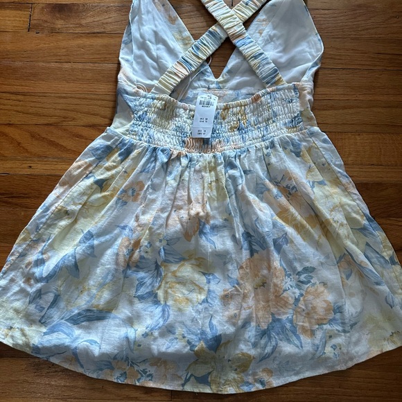 Floral Sleeveless Dress - Yellow and White - Picture 8 of 8